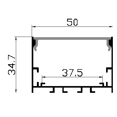 PXG-5035B-M Surface Mounted Aluminum Channel Profile For Led Strips