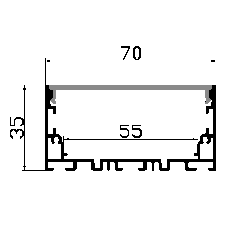 PXG-7035-M Surface Mounted Aluminum Channel Profile For Led Strips