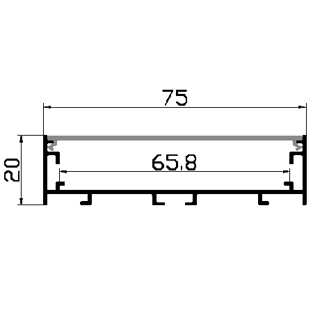 PXG-7520-M Surface Mounted Aluminum Channel Profile For Led Strips