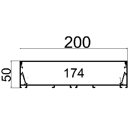 PXG-20050-M Led带表面安装铝通道型材