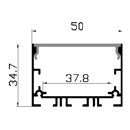 PXG-5035-M Led带表面安装铝通道型材