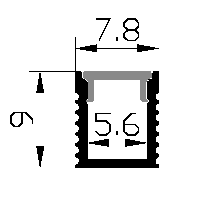 PXG-101M Surface Mounted Aluminum Channel Profile For Led Strips