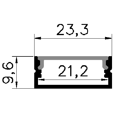 PXG-204-1 surface Mounted Aluminum Channel Profile For Led Strips