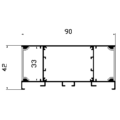 PXG-4290 Double-sided light surface Mounted Aluminum Channel Profile For Led Strips