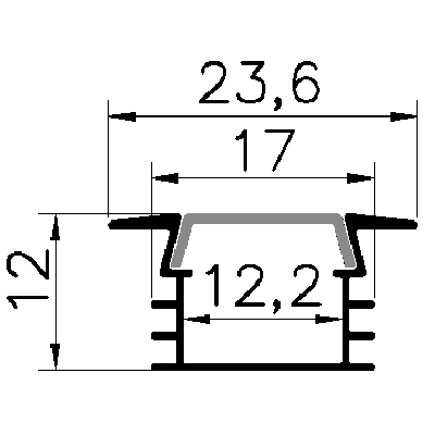 PXG-1204-A Conceal Mounted Aluminum Channel Profile For Led Strips