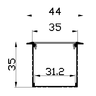 PXG-405-A Conceal Mounted Aluminum Channel Profile For Led Strips