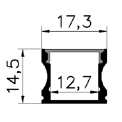 PXG-1202H Surface Mounted Aluminum Channel Profile For Led Strips