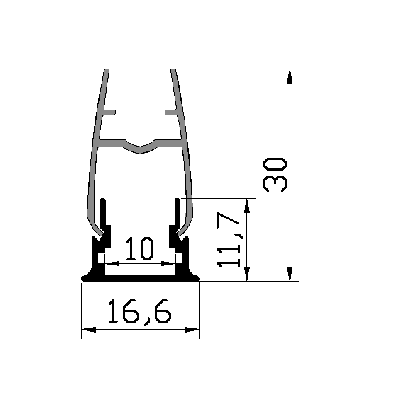 PXG-509 glasses Aluminum Channel Profile For Led Strips