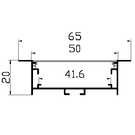 PXG-5020-A Led条用隐蔽式安装铝通道型材