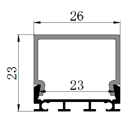 PXG-2623-M Surface Mounted Aluminum Channel Profile For Led Strips