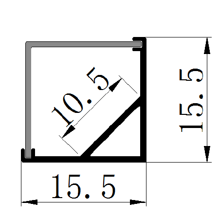 PXG-1616-90 Surface Mounted Aluminum Channel Profile For Led Strips